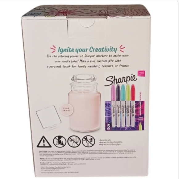 Yankee Candle x Sharpie Pink Sands 22 oz Jar Candle DIY Candle Set - Picture 5 of 5
